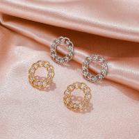 Zinc Alloy Stud Earring plated fashion jewelry & for woman & with rhinestone nickel lead & cadmium free 25mm Sold By Pair