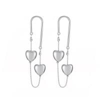 Tibetan Style Drop Earrings, Heart, plated, fashion jewelry & for woman, nickel, lead & cadmium free, 72mm, Sold By Pair