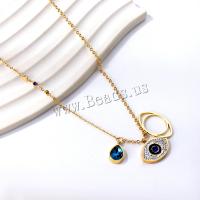 Evil Eye Jewelry Necklace 304 Stainless Steel Vacuum Ion Plating fashion jewelry & for woman Sold By Strand