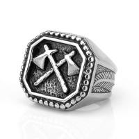 Titantium Steel δάχτυλο του δακτυλίου, Titanium Steel, γυαλισμένο, κοσμήματα μόδας & διαφορετικό μέγεθος για την επιλογή & για τον άνθρωπο, αρχικό χρώμα, Sold Με PC