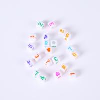 Perle acrylique, cube, DIY & normes différentes pour le choix & émail, couleurs mélangées, Vendu par sac