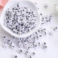 Opaque Acrylic Beads, Cube, DIY & different size for choice & enamel, more colors for choice, Sold By Bag