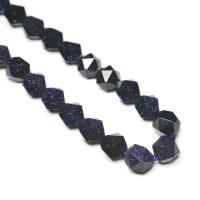 Blaue Goldstein Perlen, Blauer Sandstein, DIY & verschiedene Größen vorhanden & facettierte, tiefblau, verkauft per ca. 38-40 cm Strang