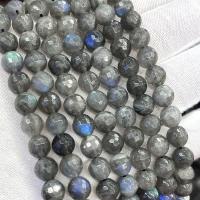 Labradorit Perlen, DIY & verschiedene Größen vorhanden & facettierte, grau, verkauft per ca. 39 cm Strang