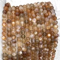 Moonstone Beads, Orange Moonstone, Runde, du kan DIY, appelsin, 8mm, Solgt Per Ca. 39 cm Strand