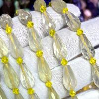 Natürlicher Quarz Perlen Schmuck, Zitronenquarz, Tropfen, DIY & facettierte, 8x16mm, verkauft per ca. 39 cm Strang