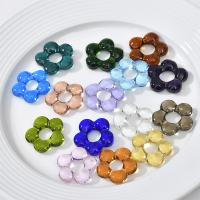 Spacer perle Nakit, Lampwork, Cvijet, modni nakit & možete DIY, više boja za izbor, 23.70mm, Rupa:Približno 7.63mm, Prodano By PC