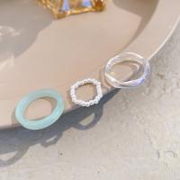 Resin Finger Ring plated three pieces & for woman Sold By Set