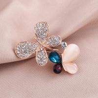Zinc Alloy Brooches plated & for woman & with rhinestone nickel lead & cadmium free Sold By Set