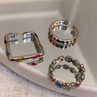 Zinc Alloy Finger Ring plated Adjustable & for woman & enamel original color Sold By PC
