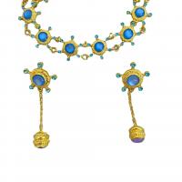 Tibetan Style Jewelry Sets, with Gemstone, plated, different styles for choice & for woman, gold, Sold By PC