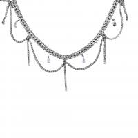 Conjuntos de joyería de aleación de zinc, chapado, diferentes estilos para la opción & micro arcilla de diamantes de imitación & para mujer, plateado, Vendido por UD