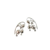 Boucles d'oreilles en alliage de zinc, Placage, styles différents pour le choix & pour femme, argent, 11x6x9mm, Vendu par paire