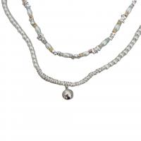 Zinklegierung Schmuck Halskette, plattiert, verschiedene Stile für Wahl & für Frau, weiß, verkauft von PC