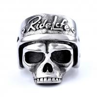 Titanium Steel Finger Ring, Skull, plated, Unisex & different size for choice, original color, Sold By PC