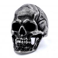 Titanium Steel Finger Ring, Skull, plated, Unisex & different size for choice, black, Sold By PC