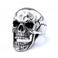 Titanium Steel Finger Ring, Skull, plated, different size for choice & for man, original color, Sold By PC