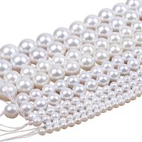 Peties perles de la mer du sud, Shell Pearl, Rond, DIY & normes différentes pour le choix, blanc, Trou:Environ 1.0-1.1mm, Vendu par Environ 40 cm brin