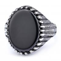 Titantium Steel δάχτυλο του δακτυλίου, Titanium Steel, γυαλισμένο, διαφορετικό μέγεθος για την επιλογή & για τον άνθρωπο, μαύρος, Sold Με PC