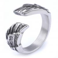 Titanium Steel Finger Ring, Wing Shape, plated, Unisex, original color, Sold By PC