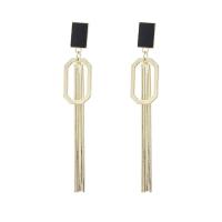 Zinc Alloy Tassel Earring gold color plated fashion jewelry & for woman & with rhinestone Sold By Pair