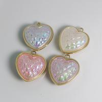 Acrylic Pendants with Zinc Alloy Heart gold color plated DIY & luminated Approx Sold By Bag