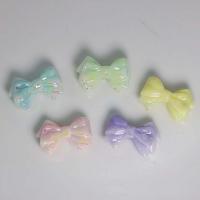 Plated Acrylic Beads, Bowknot, DIY & luminated, mixed colors, 20x31mm, Approx 100PCs/Bag, Sold By Bag