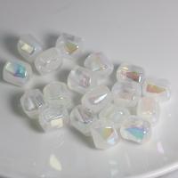 Belagte akryl perler, du kan DIY, hvid, 20x15mm, Ca. 100pc'er/Bag, Solgt af Bag