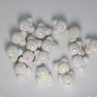 Perline in acrilico placcate, Campana Natalizia, DIY & luminoso, bianco, 20mm, Appross. 100PC/borsa, Venduto da borsa
