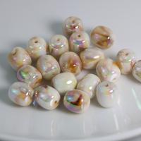 Plated Acrylic Beads, barrel, DIY, mixed colors, 13x15mm, Approx 100PCs/Bag, Sold By Bag