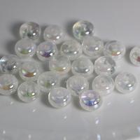 Belagte akryl perler, Abacus, du kan DIY, klar, 14x8mm, Ca. 100pc'er/Bag, Solgt af Bag