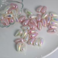 Perles  acrylique plaqué , larme, DIY, plus de couleurs à choisir, 12x21mm, Environ 100PC/sac, Vendu par sac