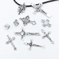 Tibetan Style Cross Pendants, antique silver color plated, vintage & DIY & different styles for choice & hollow, more colors for choice, nickel, lead & cadmium free, Approx 100PCs/Bag, Sold By Bag