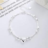 925 Sterling Silver Bangle Bracelet, with 1.18inch extender chain, bright silver color plated, fashion jewelry & for woman, nickel, lead & cadmium free, Length:Approx 6.3 Inch, Sold By PC