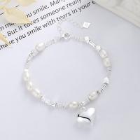 925 Sterling Silver Jewelry Sets with Plastic Pearl with 1.97inch 1.18inch extender chain bright silver color plated fashion jewelry & for woman nickel lead & cadmium free Length Approx 15.74 Inch Approx 6.3 Inch Sold By PC