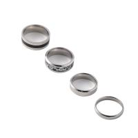 Prst prsten od inoxa, 304 nehrđajućeg čelika, 4 komada & modni nakit & za čovjeka, Prodano By Set