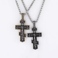 Titanstahl Halskette, Kreuz, poliert, Modeschmuck & verschiedene Stile für Wahl & für den Menschen, keine, 64.50x32.50mm, Länge:60 cm, verkauft von PC