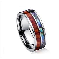 Stainless Steel Finger Ring 304 Stainless Steel with Titanium Steel & Shell fashion jewelry & for man 8mm Sold By PC