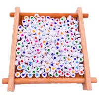 Perles acrylique de couleur unie, Plat rond, DIY & émail, plus de couleurs à choisir, 4x7mm, Environ 3600PC/sac, Vendu par sac