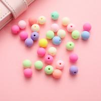 Acrylic Jewelry Beads Round injection moulding DIY & frosted mixed colors Sold By Bag