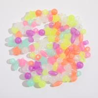 Plastic Beads, Polystyrene, injection moulding, Different Shape for Choice & DIY & luminated, mixed colors, Sold By Bag