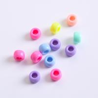 Acrylic Jewelry Beads, Flat Round, injection moulding, DIY, mixed colors, 6x9mm, Approx 1730PCs/Bag, Sold By Bag