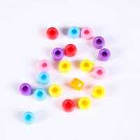 Perles en plastique, polystyrène, Plat rond, moulage par injection, DIY, couleurs mélangées, 4x6.50mm, Environ 4600PC/sac, Vendu par sac