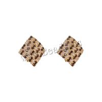 Cubic Zirconia Micro Pave Brass Earring Rhombus gold color plated fashion jewelry & micro pave cubic zirconia & for woman mixed colors nickel lead & cadmium free Sold By Pair