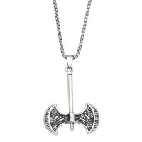 Zinc Alloy Jewelry Necklace Axe plated fashion jewelry silver color nickel lead & cadmium free Length 70 cm Sold By PC