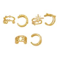 Mode Örhänge Cuff, Mässing, plated, mode smycken & olika mönster för val, guld, nickel, bly och kadmium gratis, 13x8mm, Säljs av Par