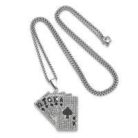 Zinklegierung Schmuck Halskette, mit 304 Edelstahl, plattiert, Modeschmuck, keine, frei von Nickel, Blei & Kadmium, 41x40mm, Länge:70 cm, verkauft von PC