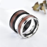 Vinger Ring in edelstaal, 304 roestvrij staal, mode sieraden & uniseks & verschillende grootte voor keus, nikkel, lood en cadmium vrij, 8MM, Verkocht door PC