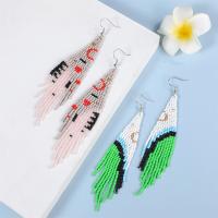 Earring Jewelry, Seedbead, with 304 Stainless Steel, fashion jewelry & for woman, more colors for choice, 25x120mm, Sold By Pair