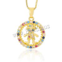 Cubic Zircon Micro Pave Brass Necklace real gold plated Unisex & micro pave cubic zirconia gold Length 43 cm Sold By PC